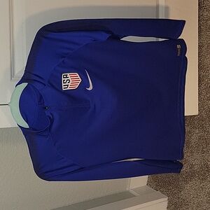 Nike USA National Team Soccer Squad 1/4 Zip Training Top Womens M AO8124-443